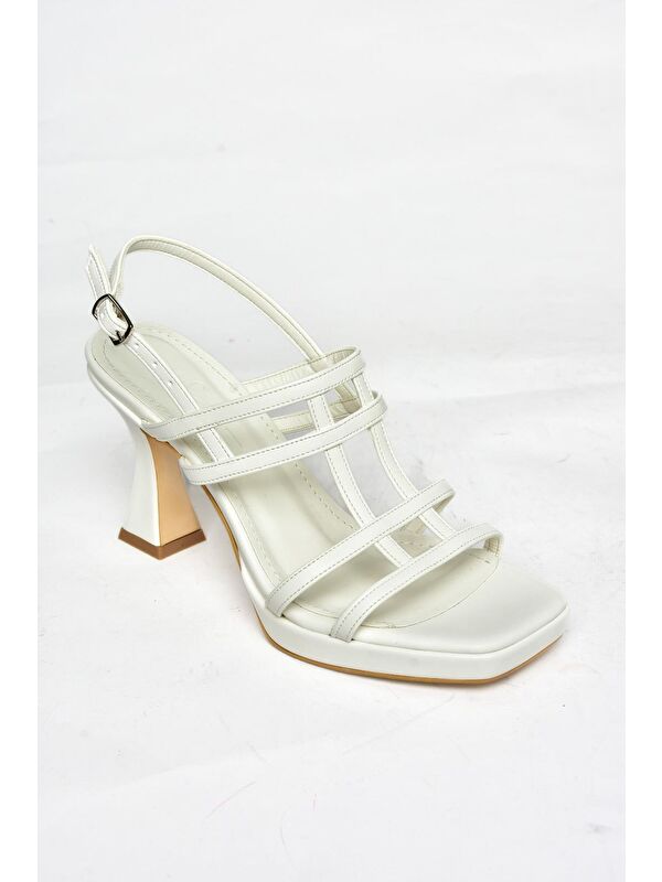 S5693160 Beyaz Kadın Topuklu Ayakkabı - Görsel 3