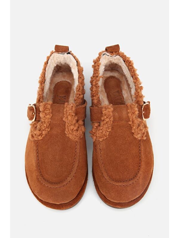 Yaya By Hotiç Kahverengi Yaya By Hotiç Yaya By Kadın Süet Deri İçi Kürklü Tokalı Günlük Loafer