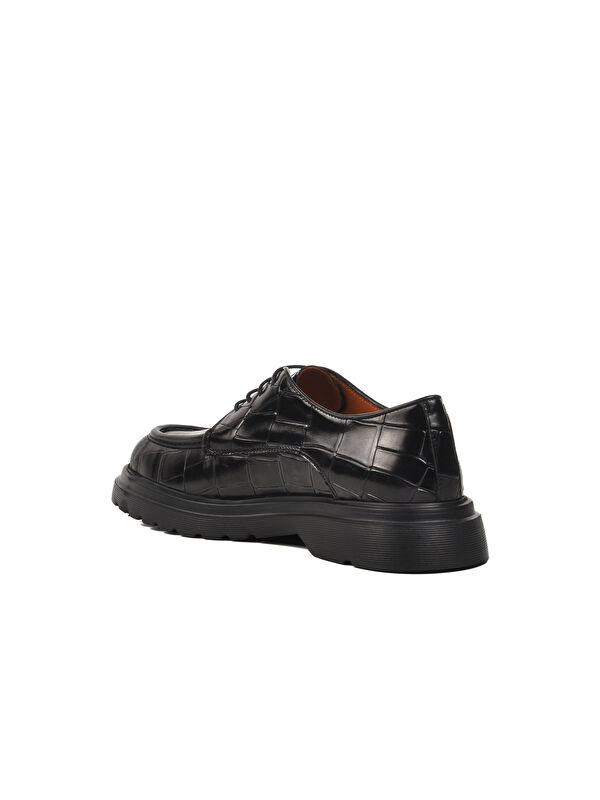 Premium 187 Siyah Kroko Hakiki Deri Erkek Klasik Ayakkabı - Görsel 5