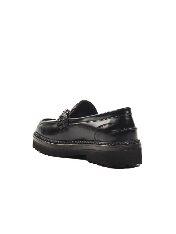 Premium 7710 Siyah Hakiki Deri Erkek Loafer Ayakkabı - Görsel 5