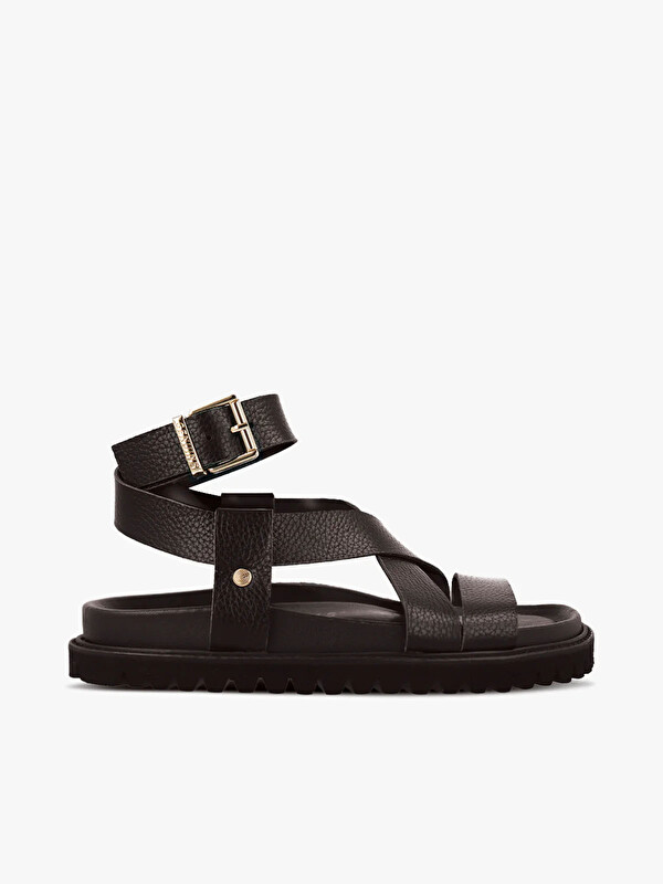 Genuins Kadın Sandalet ZAHA EMBOSSED G106322 Leather Dark