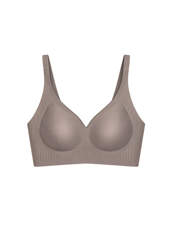 Cottonhill Seamless Bra - Slight | Kahverengi Lazer Kesim Dikişsiz Dilim Detaylı Balensiz Kadın Sütyen