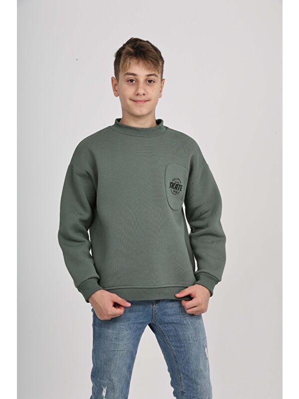 Toontoykids Erkek Çocuk Cep Skate Baskılı Sweatshirt