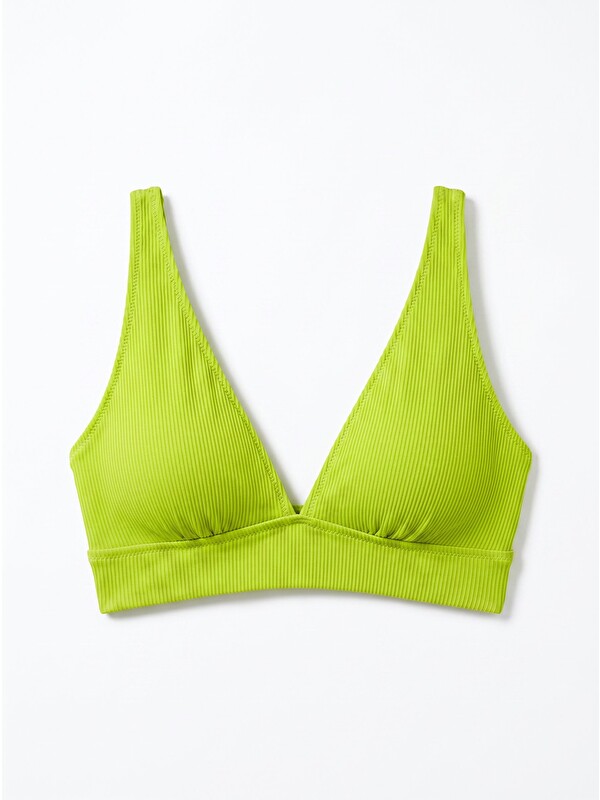 LOYA Yeşil Reps Üçgen Tek Üst Bikini