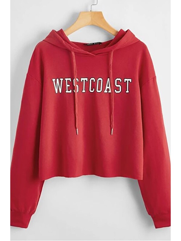 Madmext Kapüşonlu Kırmızı Sweatshirt MG809
