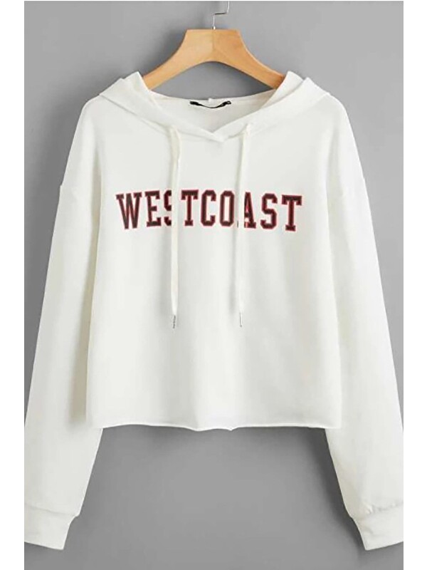 Madmext Kapüşonlu Beyaz Sweatshirt MG809