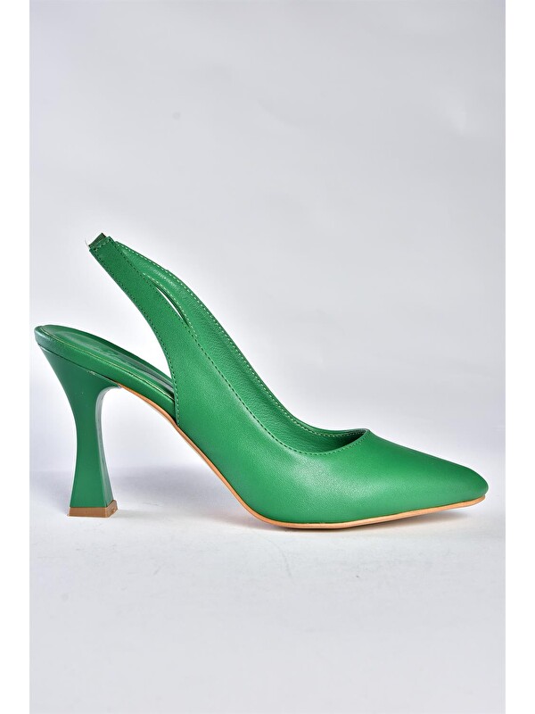 Fox Shoes P250149009 Yeşil Kalın Topuklu Kadın Ayakkabı
