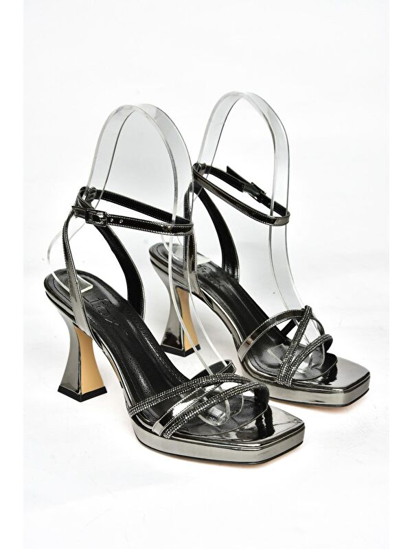 S5693125 Platin Kadın Topuklu Ayakkabı - Görsel 4