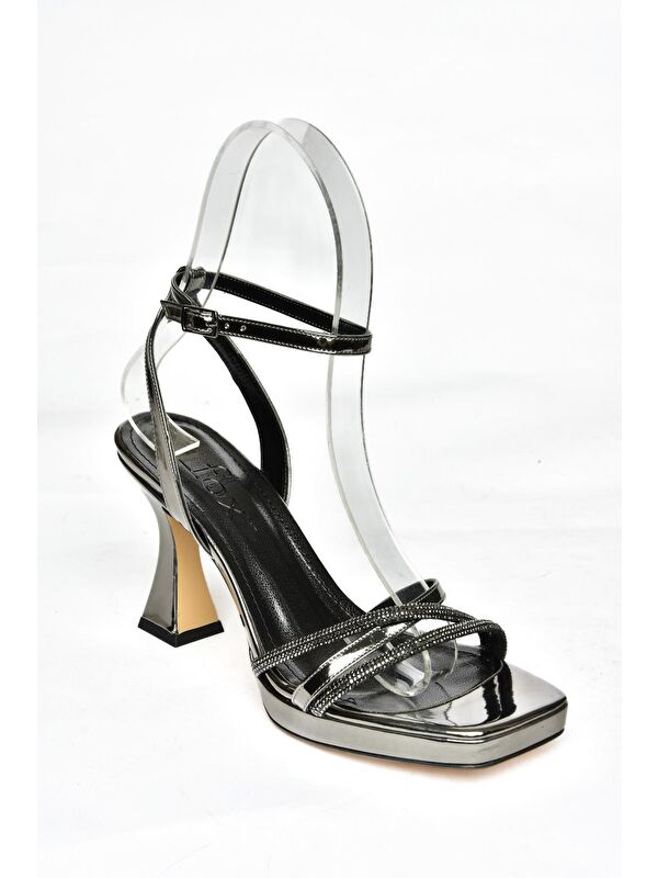 S5693125 Platin Kadın Topuklu Ayakkabı - Görsel 3