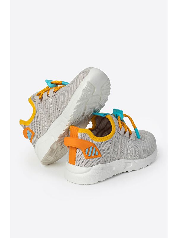 Bağcıklı Yuvarlak Burunlu Desenli Spor Ayakkabı - Görsel 3