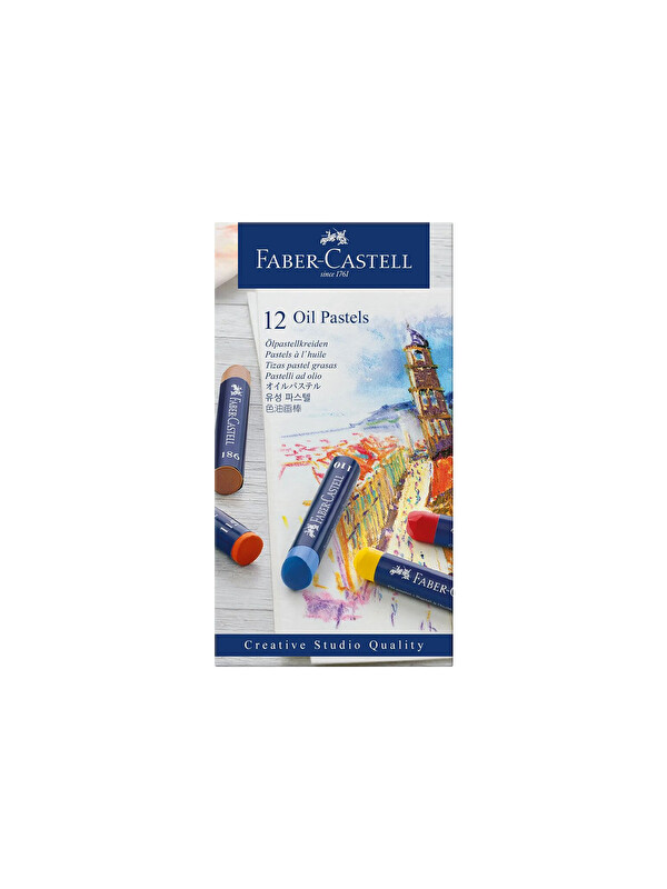 Faber-Castell Creative Studio 12’li Yağlı Pastel Boya Seti,Canlı Renkler, Kolay Uygulama, Yüksek Pigmentli
