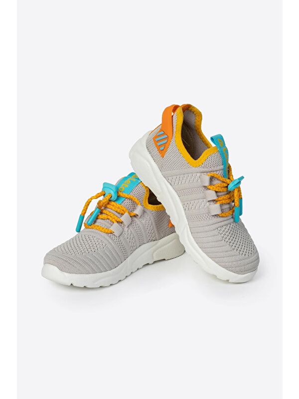 Bağcıklı Yuvarlak Burunlu Desenli Spor Ayakkabı - Görsel 4