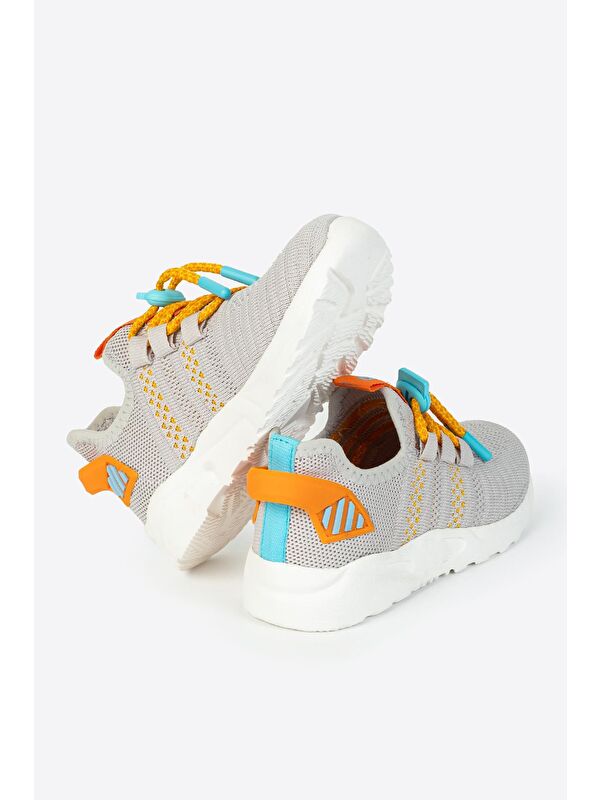 Bağcıklı Yuvarlak Burunlu Desenli Spor Ayakkabı - Görsel 5