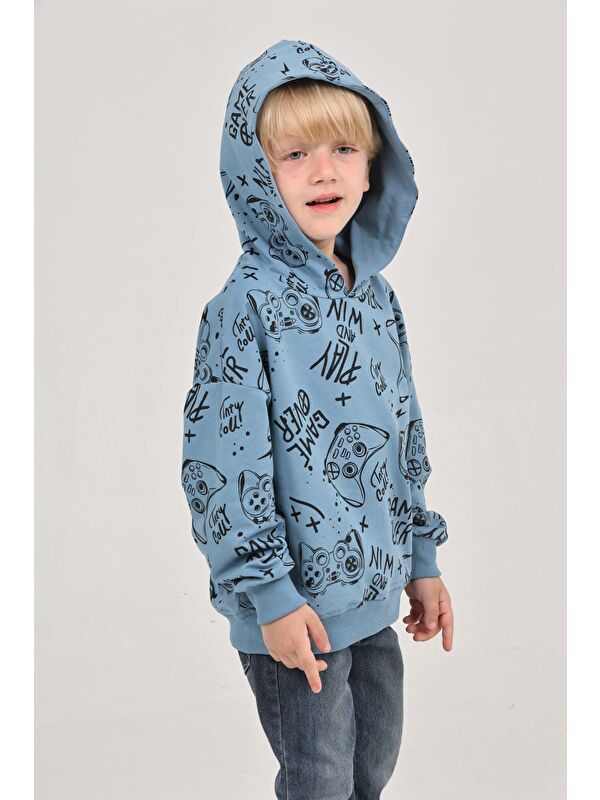 Toontoykids Erkek Çocuk Oyun Baskılı Sweatshirt