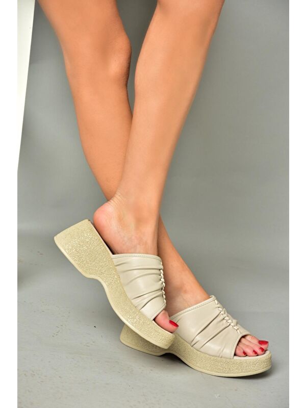 S9964430 Bej Kadın Terlik - Görsel 4