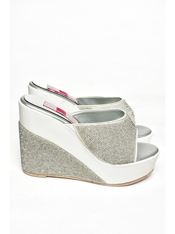 S8200063 Beyaz Kadın Terlik - Görsel 5