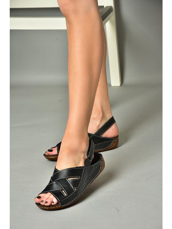 P5550123 Siyah Kadın Sandalet - Görsel 7