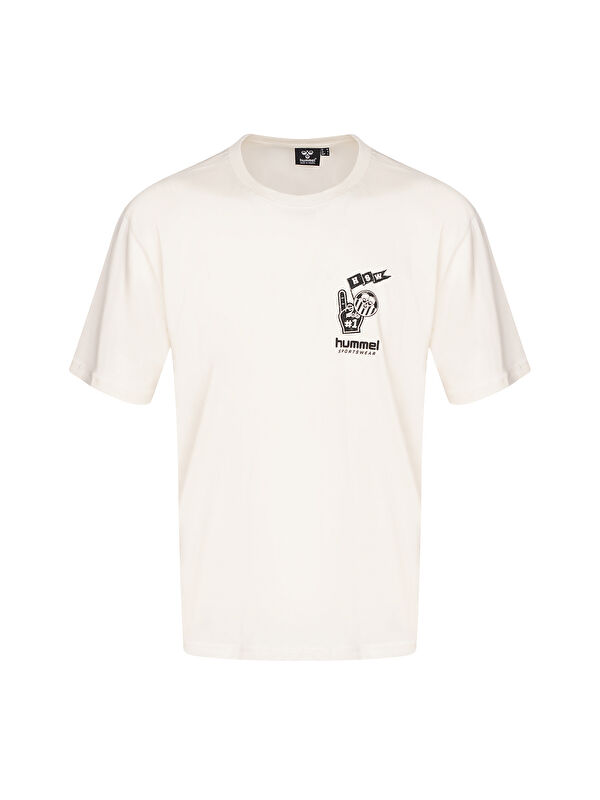 Hummel Tropico Erkek Ekru Yuvarlak Yaka Tişört