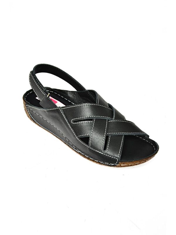 P5550123 Siyah Kadın Sandalet - Görsel 3