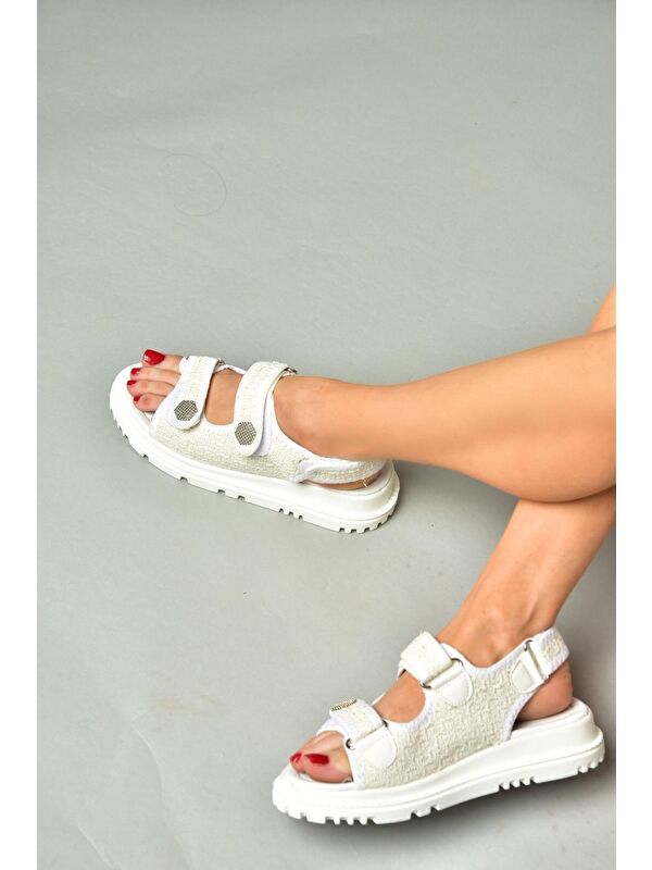 S2671220 Beyaz Kadın Sandalet - Görsel 5