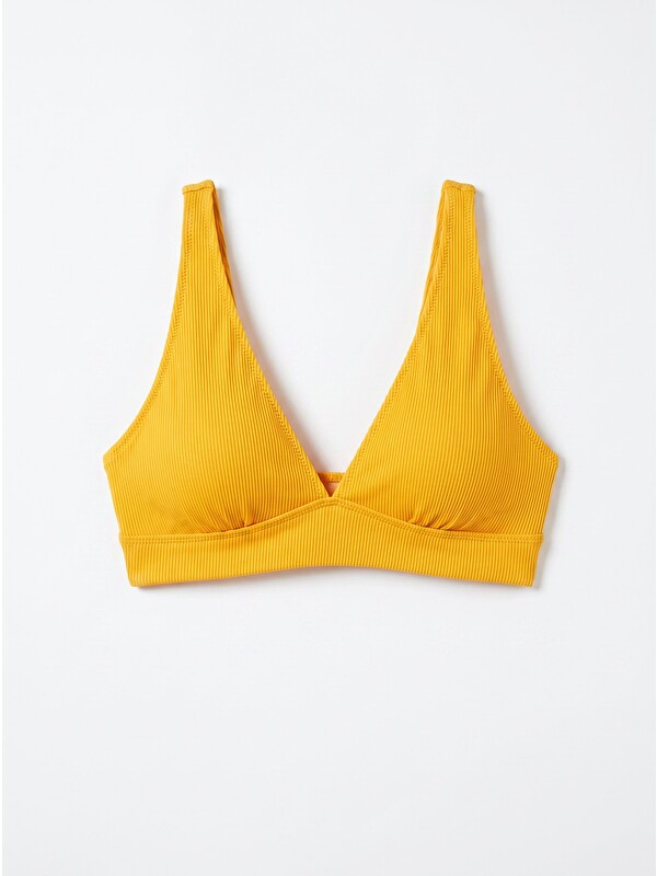 LOYA Sarı Reps Üçgen Tek Üst Bikini