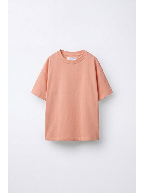 Magu Çocuk Pamuklu Somon Basic T-Shirt