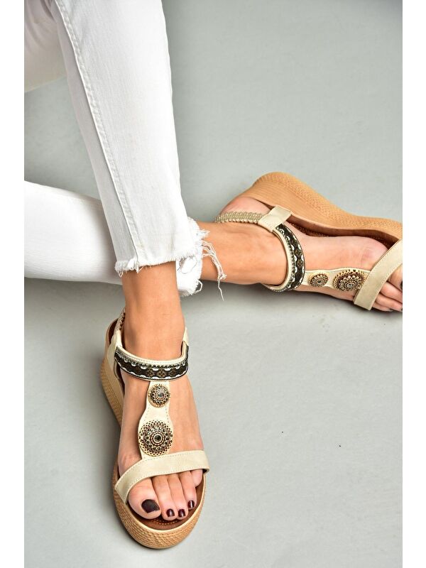 S2581360 Bej Kadın Sandalet - Görsel 2