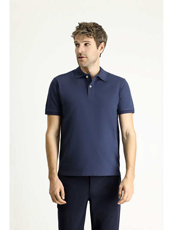 Kiğılı Slim Fit Dar Kesim Nakışlı Pamuk Polo Yaka %100 Pamuk Tişört