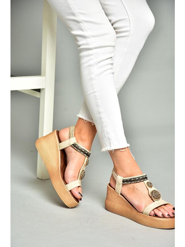 S2581360 Bej Kadın Sandalet - Görsel 4