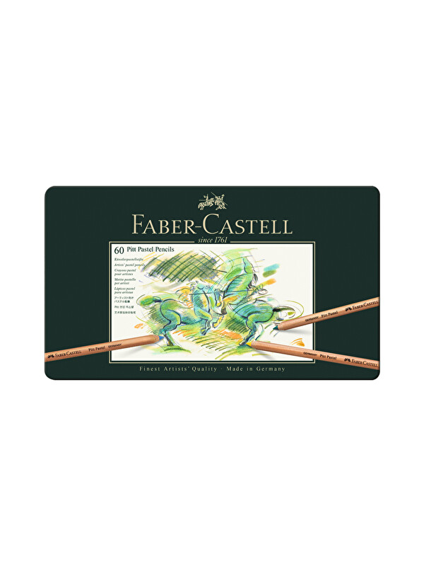 Faber-Castell Pitt Pastel Boya Kalemi, 60 Renk, Canlı Renkler, Özel Metal Kalem Kutulu