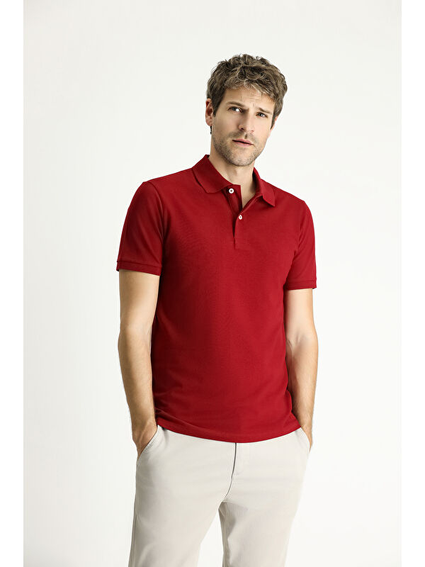 Kiğılı Slim Fit Dar Kesim Nakışlı Pamuk Polo Yaka %100 Pamuk Tişört