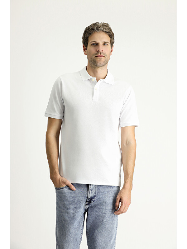 Kiğılı Regular Fit Nakışlı Pamuk Polo Yaka %100 Pamuk Tişört
