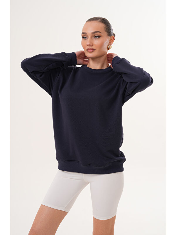 MİSS DÜNYA LİSSA Unisex Bisiklet Yaka %100 Pamuk Basic Sweatshirt