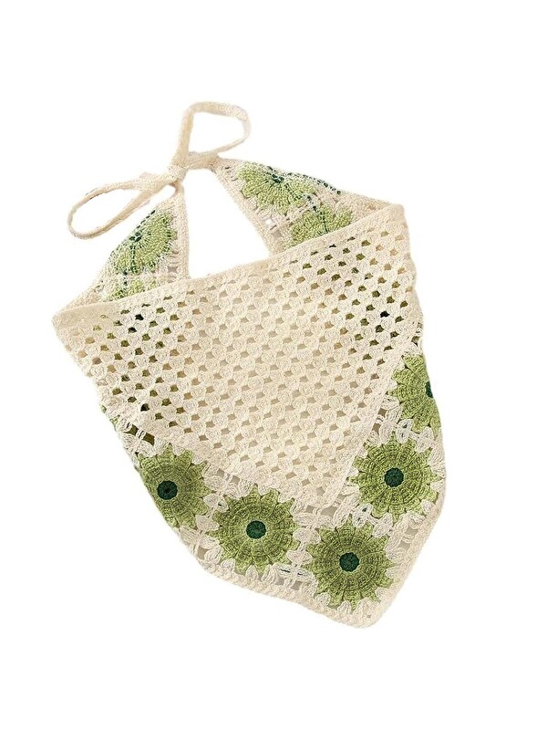 New Obsessions Floral Örgü Üçgen Bandana