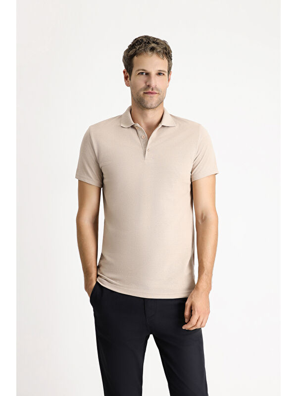 Kiğılı Polo Yaka Regular Fit Nakışlı Pamuklu Büyük Beden Tişört