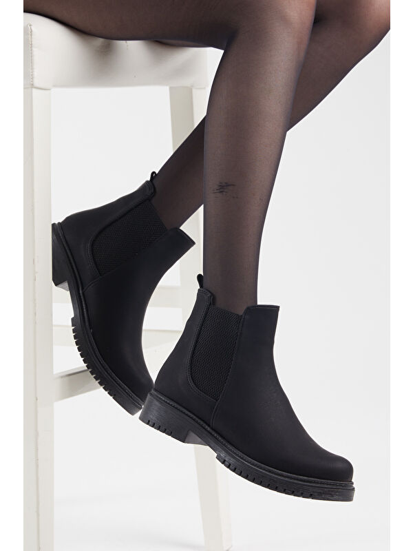 Tonny Black Siyah Tonny Black Süet Rahat Kadın Kalıp Lastikli Bot