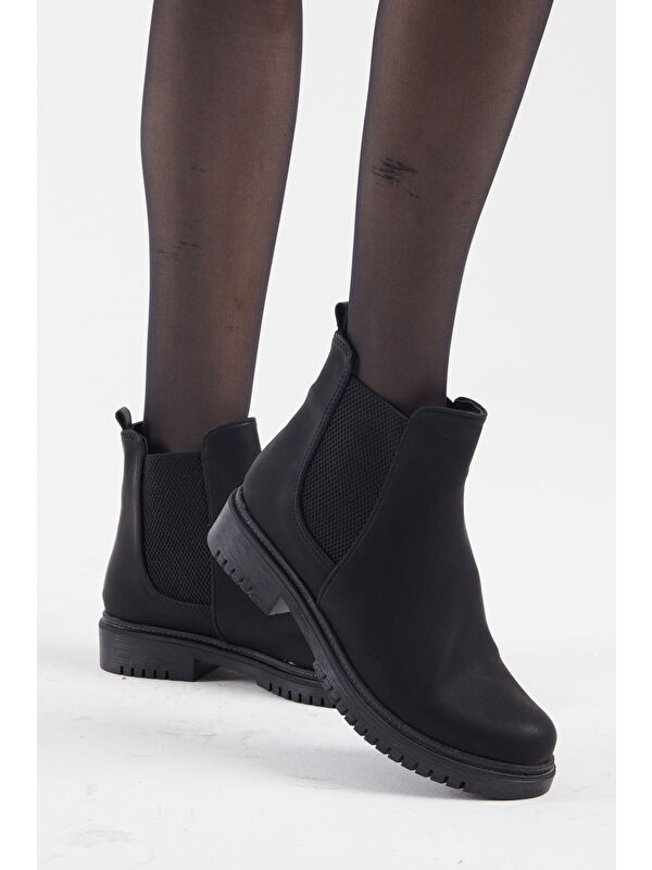 Tonny Black Siyah Tonny Black Süet Rahat Kadın Kalıp Lastikli Bot