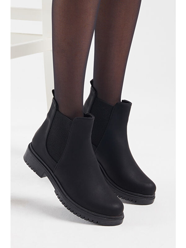 Tonny Black Siyah Tonny Black Süet Rahat Kadın Kalıp Lastikli Bot