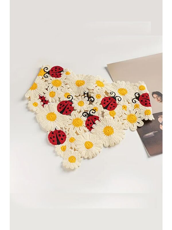 New Obsessions Daisy Örgü Üçgen Bandana