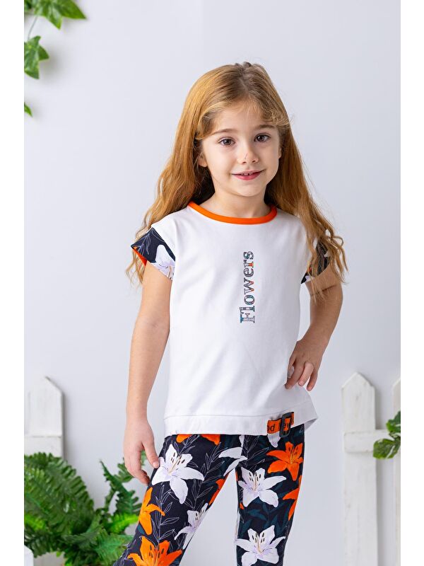 ZEYLAND Kız Çocuk Yazı Baskılı T-Shirt - Beyaz