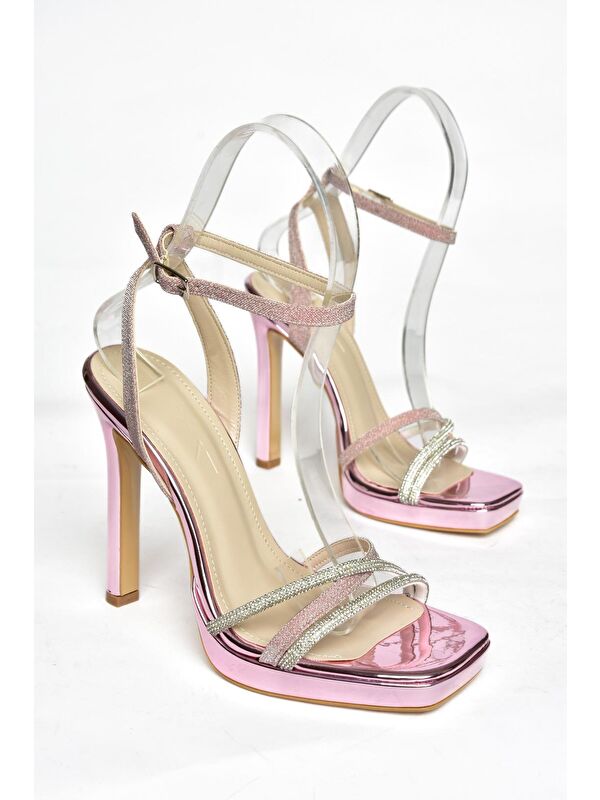 S5696125 Pembe Kadın Topuklu Ayakkabı - Görsel 3