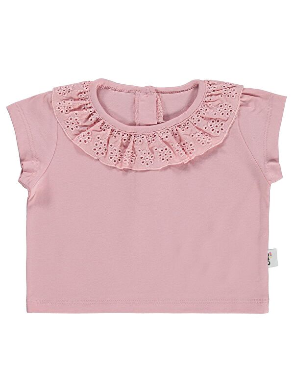 Civil Baby Yaka Brodeli 6-18 Ay Tişört - Pembe 9-12 Ay