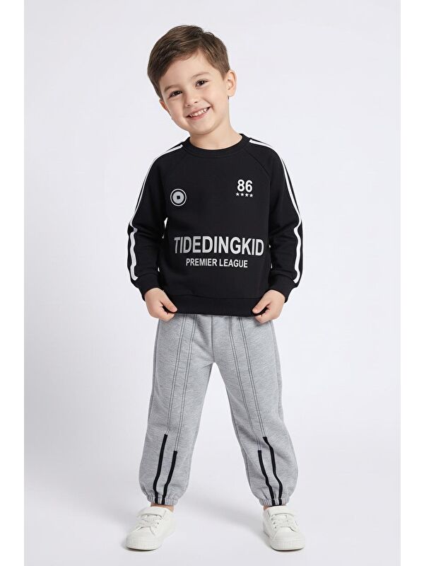 Miababy Baskılı Sweat Şeritli İkili Takım
