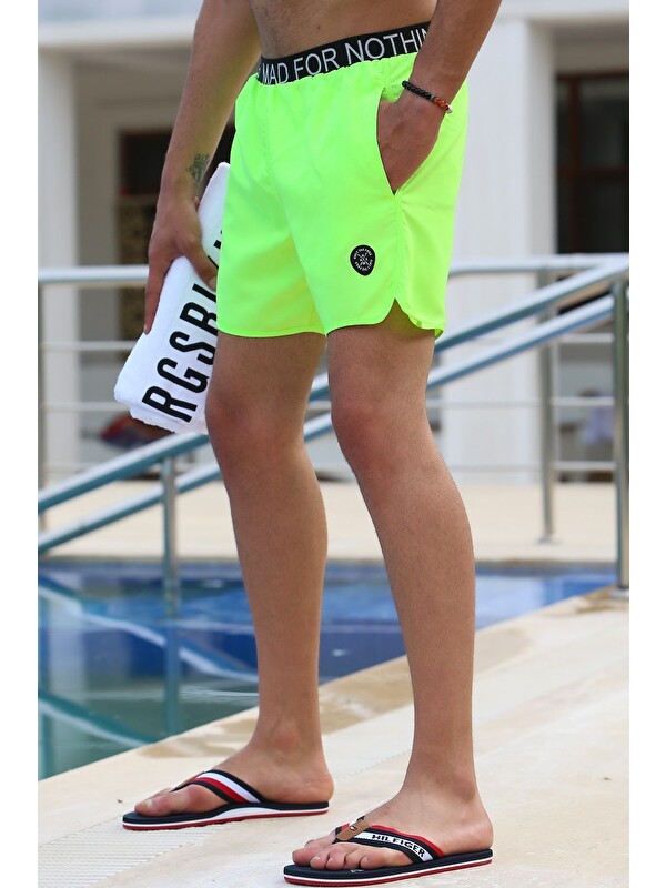 Madmext Neon Sarı Erkek Deniz Şortu 5087