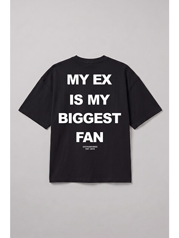 gothamVibes Erkek Boxy Ex Siyah Premium T-Shirt