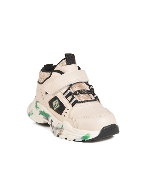 Krem Cırtlı Hafif Unisex Bebek Spor Ayakkabı 2063 B - Görsel 4