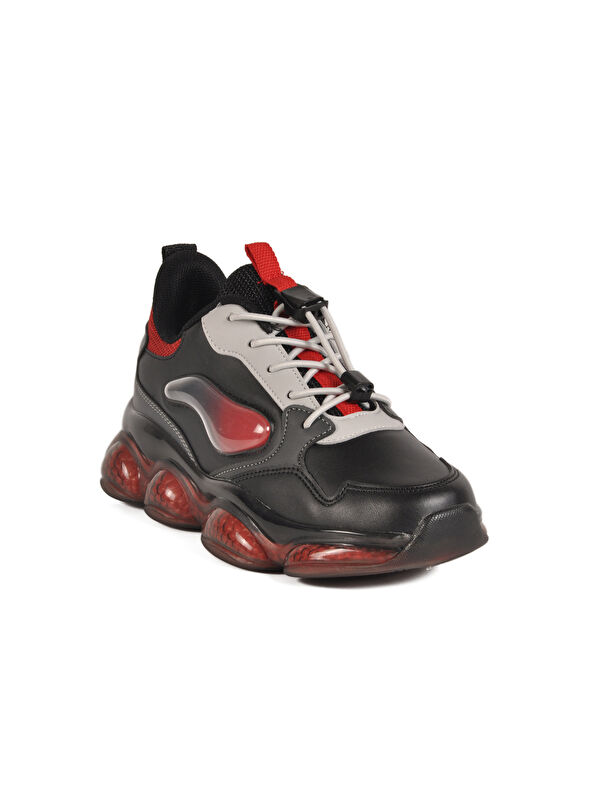 Siyah Kilit Bağcıklı Çocuk Spor Ayakkabı 2054 F - Görsel 4