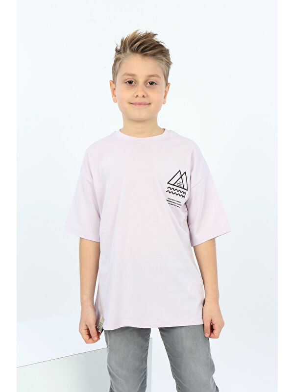 Toontoykids Erkek Çocuk Göğsü Üçgen Nakışlı Tişört