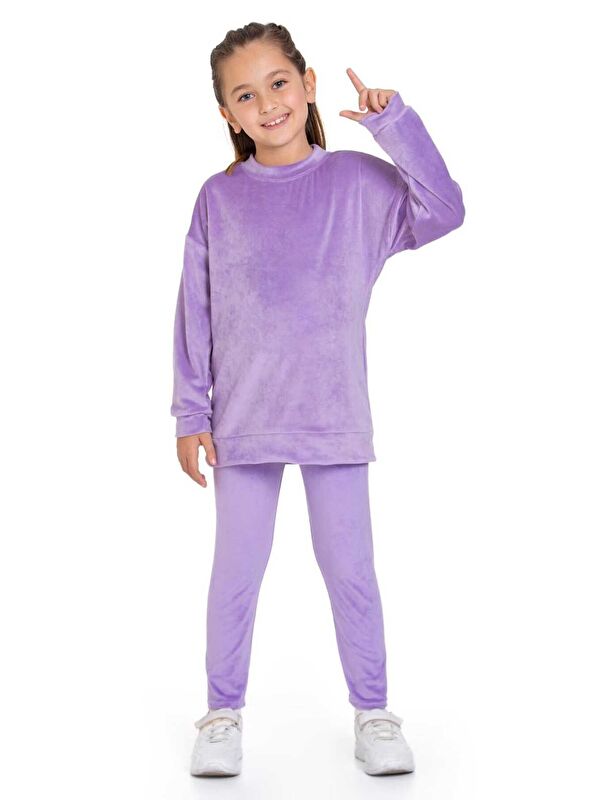 My Kids Wear Kadife Basic Düz Renk Çocuk Takım