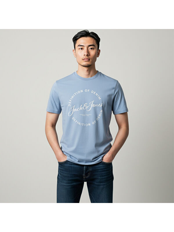 Jack & Jones Grayson Erkek Mavi Tişört